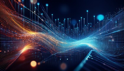 A Digital And Abstract Representation Of Data Flowing Through A Network