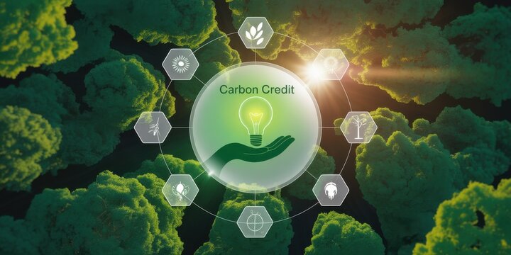 Carbon Credit Concept: A captivating visual representation of the concept of carbon credit, symbolizing environmental sustainability and eco-friendly practices.