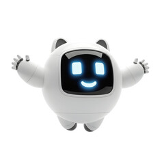 Robot waving friendly digital character cute futuristic android artificial intelligence