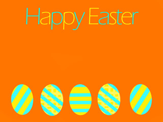 Easter chick eggs on orange background 