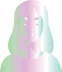 Gradient Woman with Closed Eyes