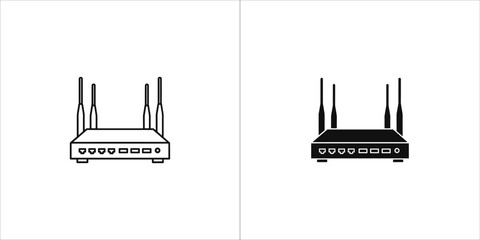 Two styles of wireless router icon for internet access