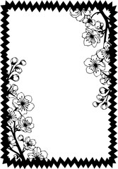 Elegant decorative frame with blooming cherry blossoms for invitations and greetings
