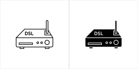 Illustration of a dsl modem, a device used to connect to the internet