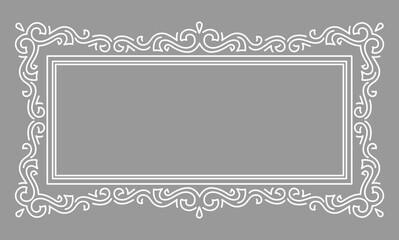 Line curl frame. Modern decorative linear background.