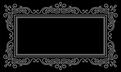 Line curl frame. Modern decorative linear background.