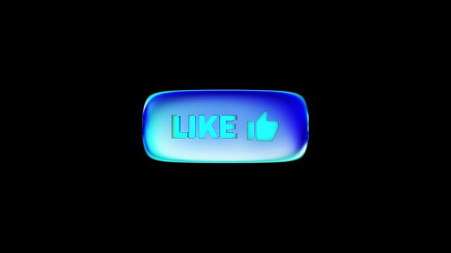 Blue Crystal Alert Notification Button for Social Media