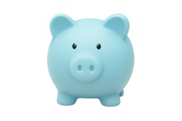 Blue piggy bank representing saving money, investment, finance, wealth, economy and financial growth