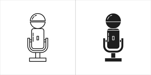 Microphone icon, audio recording device for voice concept