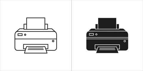 Printer icon, office equipment for printing documents concept