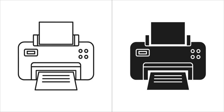 Printer icon vector illustration, printing machine symbol