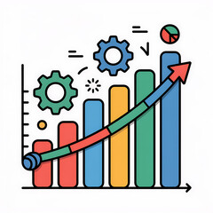 Growth Bar Chart Icon Increasing Business Graph Statistic Finance Report Development Marketing Diagram Indicator Progress Data Analysis Trend Line Rising