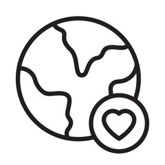Love earth icon vector design illustration template with trendy style