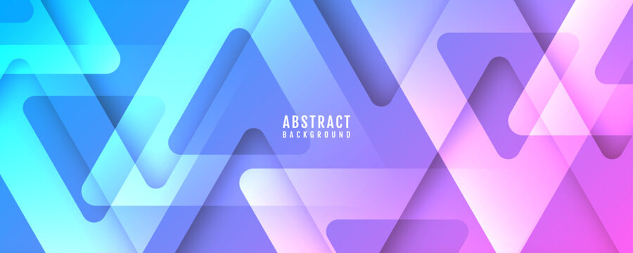 3D blue pink abstract background overlap layer on bright space with rounded triangles effect decoration. Modern graphic design element cutout style concept for web, art, flyer, card, or brochure cover
