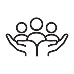 Volunteer people group icon vector illustration design template in trendy style