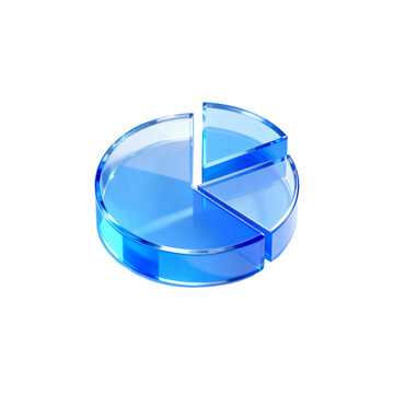 Pie chart icon 3D glass texture