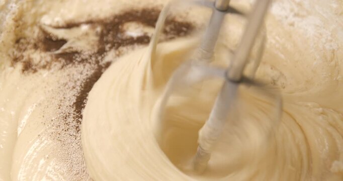 Pastry preparation close up slow motion