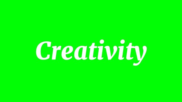 Creativity text green screen animated video