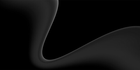 Abstract black smoke waves background. Monochrome smooth vector design. Eps 10