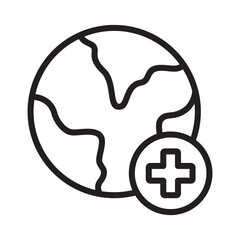 Global healthcare icon vector illustration design template in trendy style
