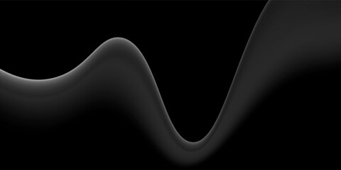 Abstract black smoke waves background. Monochrome smooth vector design. Eps 10