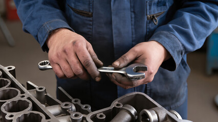 mechanic working on car 