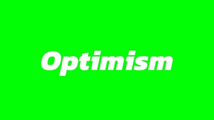 Optimism text green screen animated video