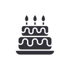 Celebration Cake With Candles Icon For Happy Birthday