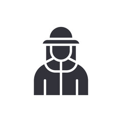 Beekeeper Protective Suit Flat Style Icon Isolated Design