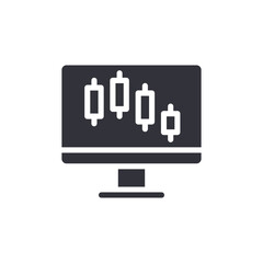 Candlestick Chart on Computer Screen, Financial Trading