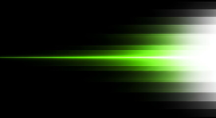 Bright Green Light Streaks Moving From Left To Right
