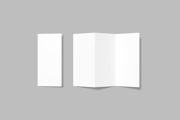 Realistic blank trifold brochure illustration for mockup