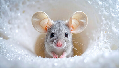 Adorable Baby Mouse Macro | Tiny Mouse with Big Ears | Ultra-Detailed Close-Up Photography