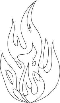 Abstract flame line drawing fire line art