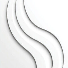 Abstract modern layered wave pattern background, clean white and subtle gray, representing flowing minimalist design and smooth surface concept with copy space.