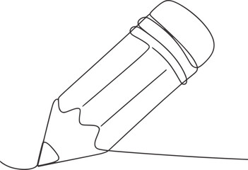 Simple black and white line drawing of a pencil sketch writing