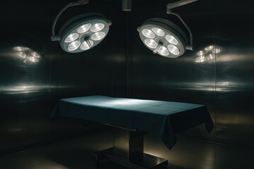 Surgical operating room with lights and table