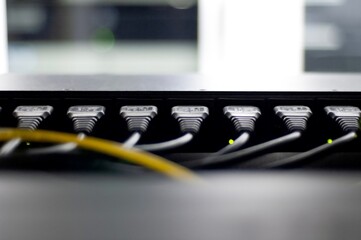 Power cables in line server rack internet network quantum computing ai