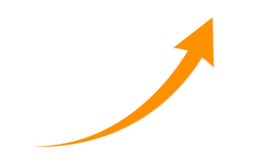 orange arrow on transparent background business graph with arrow