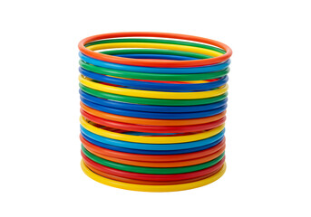 Vibrant stacked hula hoops for fun and fitness
