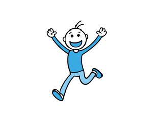 customer jumping vector illustration isolated on white background