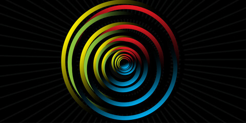 Abstract Hypnotic Spiral Rings Motion Background