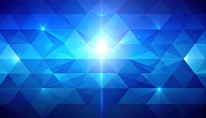 Obraz premium Glow of blue geometric facets