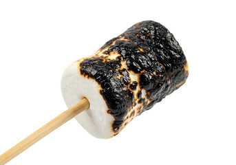 Perfectly toasted marshmallow on stick, gooey delight