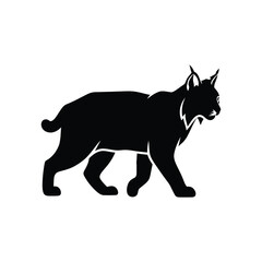 Lynx silhouette walking profile view wild cat creature predator animal mammal