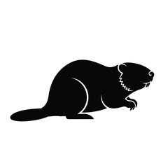 Beaver silhouette rodent animal wild nature mammal wildlife habitat forest woodland river dam chewing tree log construction water