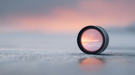 Lens Capturing Arctic Sunset