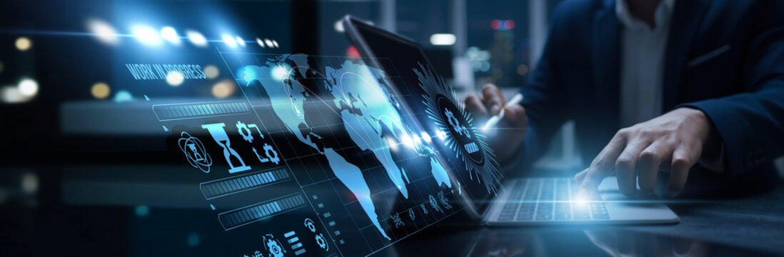 Project manager connected to the digital work-in-progress access monitoring system. Task tracking, performance updates, workflow automation, and efficiency improvement dashboard.
