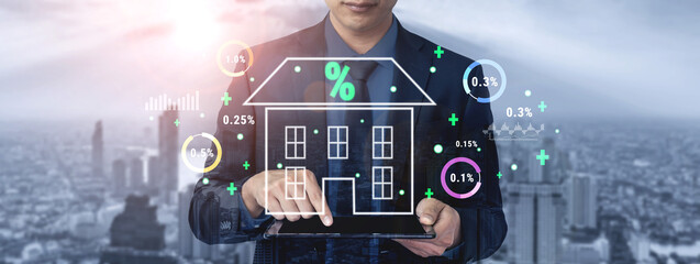 An analysis of real estate mortgage interest rates and the housing market. A concept of property...