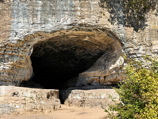 Cave-In-Rock State Park, Illinois - view of cave opening along the Ohio river